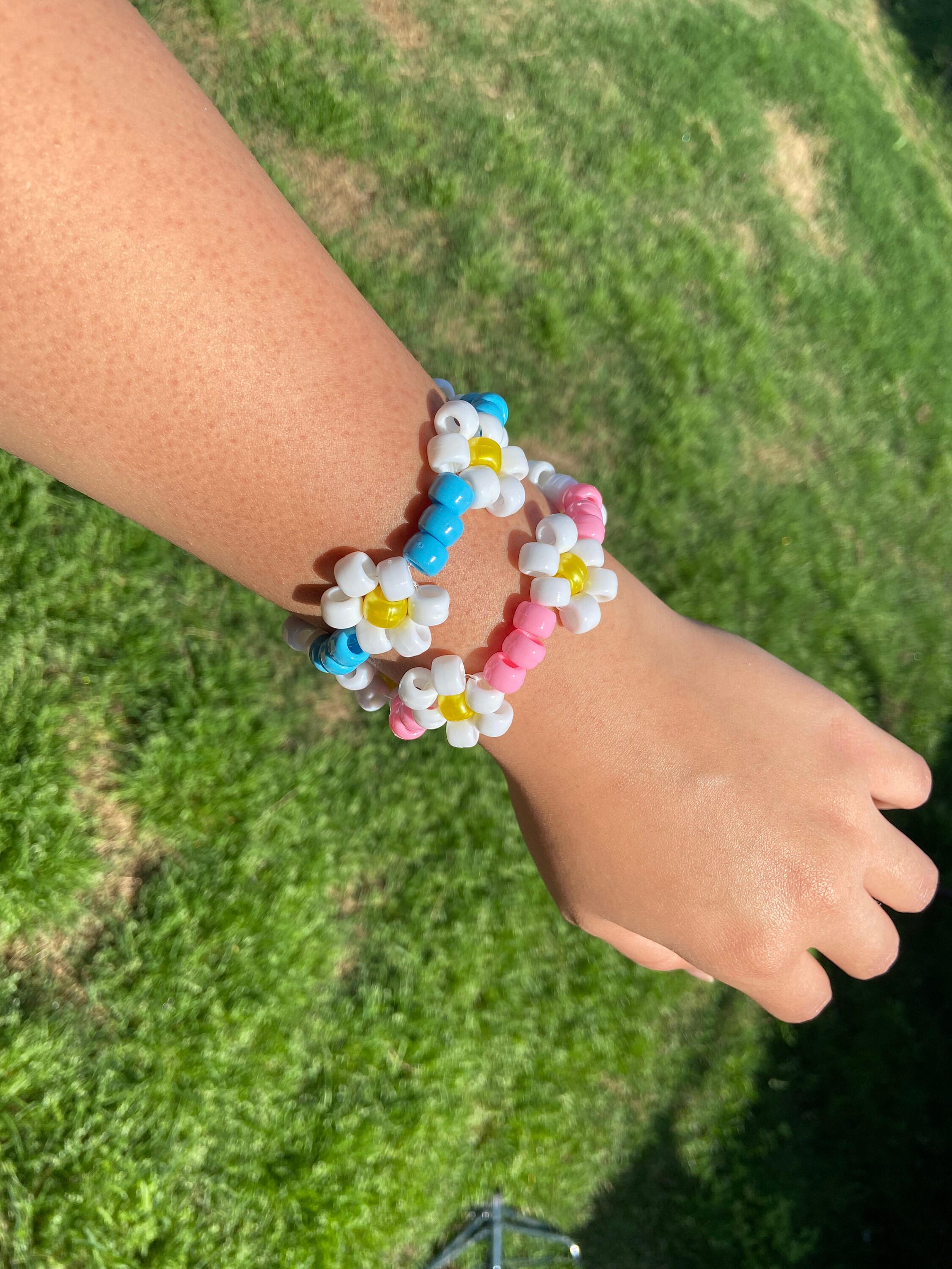 Daisy Flower Kandi Bracelet Set Etsy