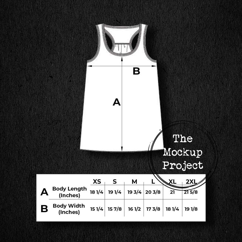 Bella Tank Tops Size Chart