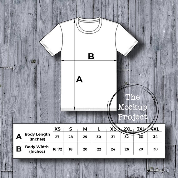 Download 3001 Bella Canvas Mockup Size Chart Mockup T Shirt Mockup Etsy
