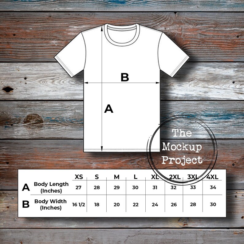 Etsy T Shirt Size Chart