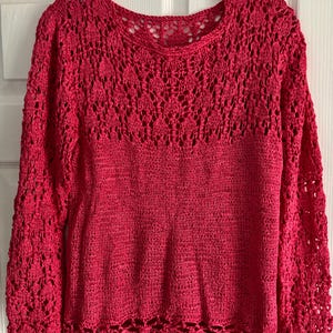 Hand Knit Crochet Blouse
