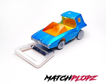 Abridor de botellas Soopa Coopa, modelo de coche de juguete de MATCHPLOPZ, regalo retro vintage, regalo de cumpleaños para novio, coche azul