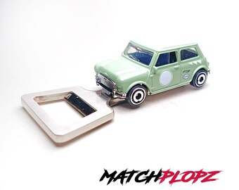 MINI abrebotellas modelo coche juguete coche de MATCHPLOPZ vintage retro regalo cumpleaños regalo amigo hombre verde