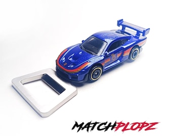 Porsche 935 Otwieracz do butelek Model Samochodzik Zabawka od MATCHPLOPZ Vintage Retro Prezent Urodzinowy Mężczyzna Przyjaciel Samochód Niebieski