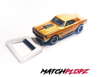 Chevrolet Camaro 1967, model otwieracza do butelek, zabawka, samochód od MATCHPLOPZ, prezent w stylu retro, prezent urodzinowy, złoty samochód dla przyjaciela