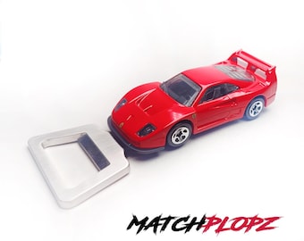 Coche de juguete Ferrari F40 con abrebotellas de MATCHPLOPZ, estilo retro, ideal como regalo de cumpleaños para hombre o amigo. Color rojo.