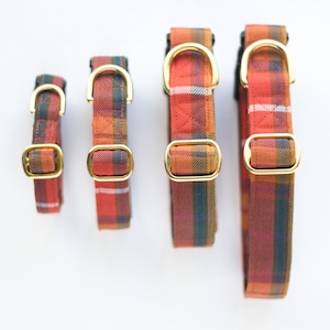 Scottish tartan adjustable DOG COLLAR handmade in Edinburgh
