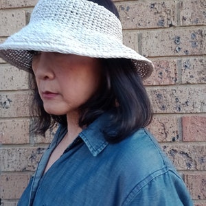 Crochet  Raffia Bucket  Sun Hat Women