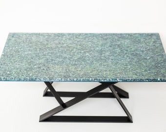 Silver epoxy resin table Premium edition 3d effect