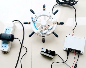 Ship Wheel Prop for Escape Room,  Students Classroom Rotary Encoder Game Puzzle, Decrotive Steer Wheel Prop for Party Game