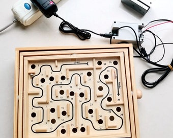 Real Escape Game and Fun Party Game Puzzle, Wooden Marble Maze Prop,Handmade Game Prop