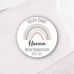 24 personalized thank you stickers - boho rainbow 16 - for baptism / communion / confirmation / youth consecration ivm