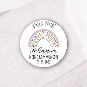 24 Personalized Thank You Stickers - Boho Rainbow 19 - for Baptism / Communion / Confirmation / Youth Consecration and much more