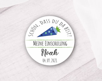 24 personalisierte Sticker zur Einschulung / Schulanfang - Schultüte