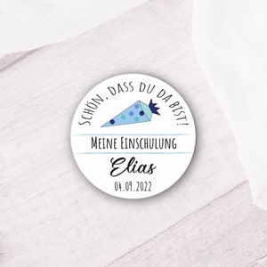 24 personalisierte Sticker zur Einschulung / Schulanfang - Schultüte
