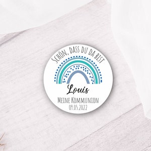 24 personalized nice that you are there stickers - blue boho rainbow 16 - for baptism / communion / confirmation / youth consecration ivm
