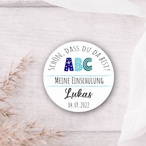 24 personalisierte Sticker zur Einschulung / Schulanfang - ABC