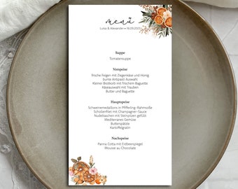 wintry menu cards / drinks menu for the wedding in wintry design - personalized with name and date