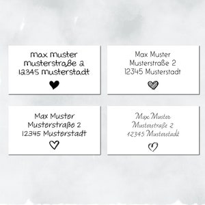 40 Adressaufkleber, Adresssticker, Adressetiketten - Herz - für Briefe, Einladungen, Hochzeit, Baby, Dankeskarten usw.