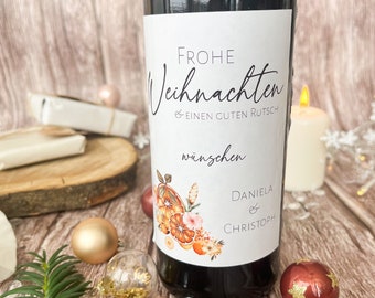 Christmas bottle label Merry Christmas - great as a small personalized Christmas gift