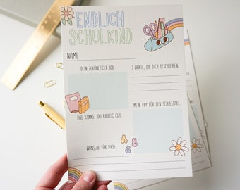 Finally a schoolchild! Retro-style guest book cards for school enrollment – the perfect creative school enrollment gift as a reminder of the start of school