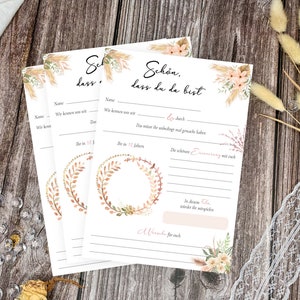 Guest book cards boho flowers, nice that you are there - personalizable - wedding - in A5