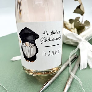 personalisierte Flaschenetiketten zum Abitur / Bachelor / Master / zur Promotion / zum Doktortitel