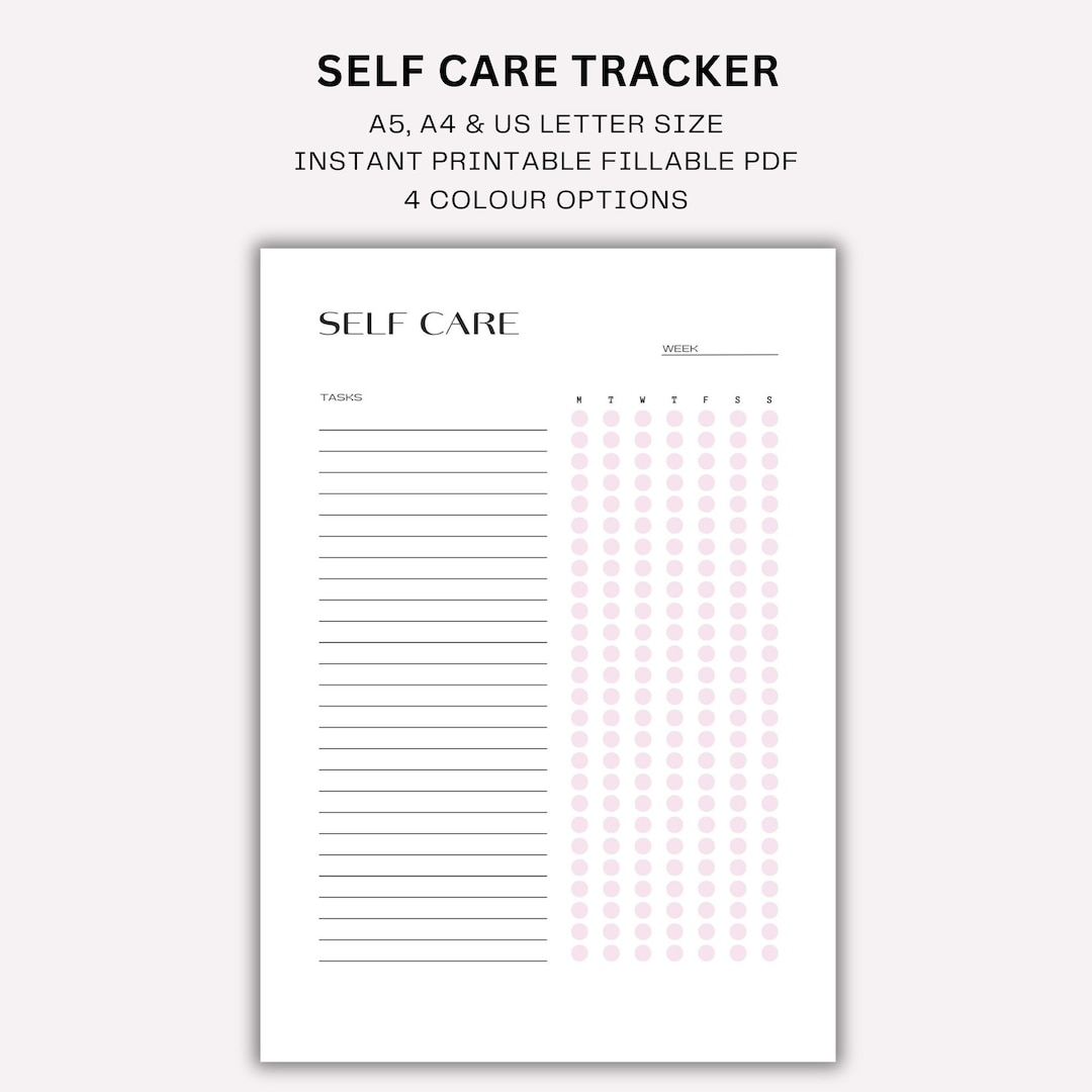 Self Care Checklist Printable Template, Self Care Routine, Daily ...