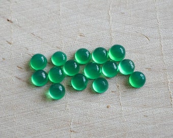 4mm 5mm size Green onyx round shape Cabochons gemstones 2mm Green onyx loose cabochons gemstones. 3mm 2.5mm