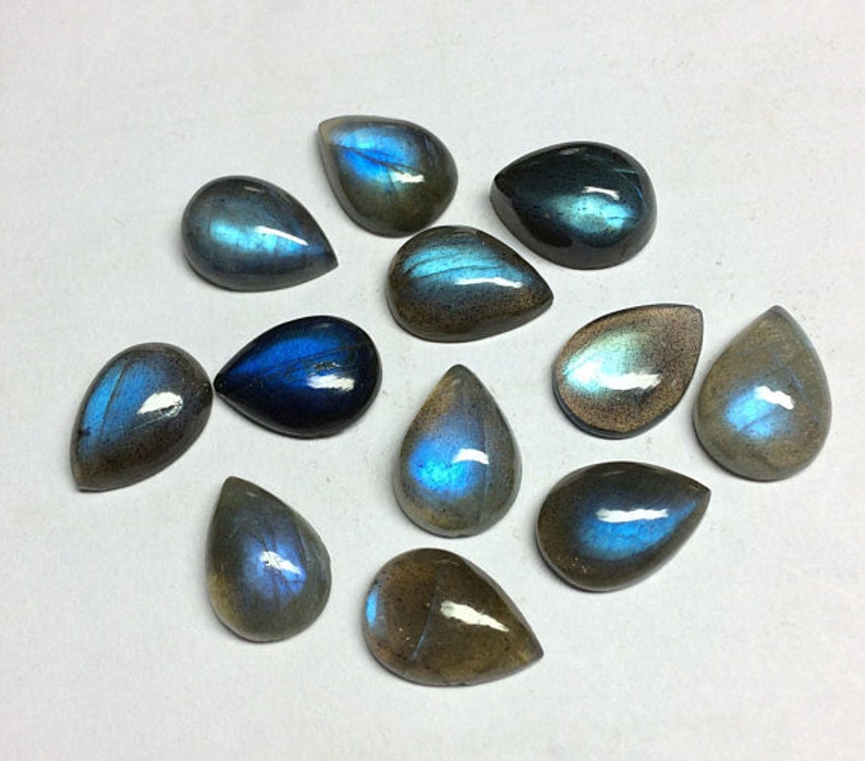Lot 3x5mm To 8x10mm Natural Blue Fire Labradorite Oval Cabochon Loose Gemstone 