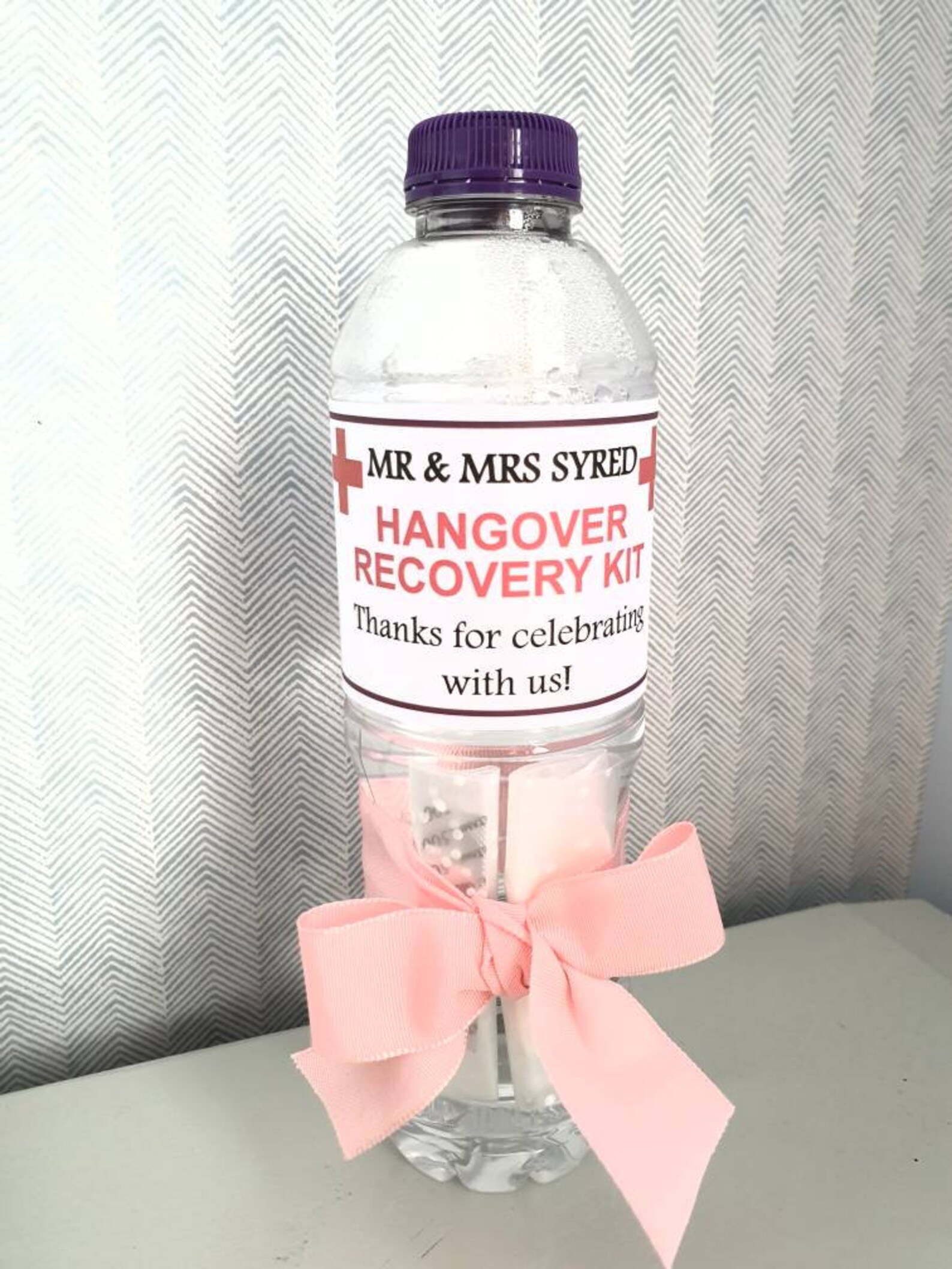 Hangover recovery kit with bottled water paracetamol mints Etsy