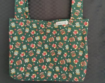 Grocery bag - Christmas Angel - Eco-friendly reusable - compact shopping bag - handmade grocery bag - Gift bag
