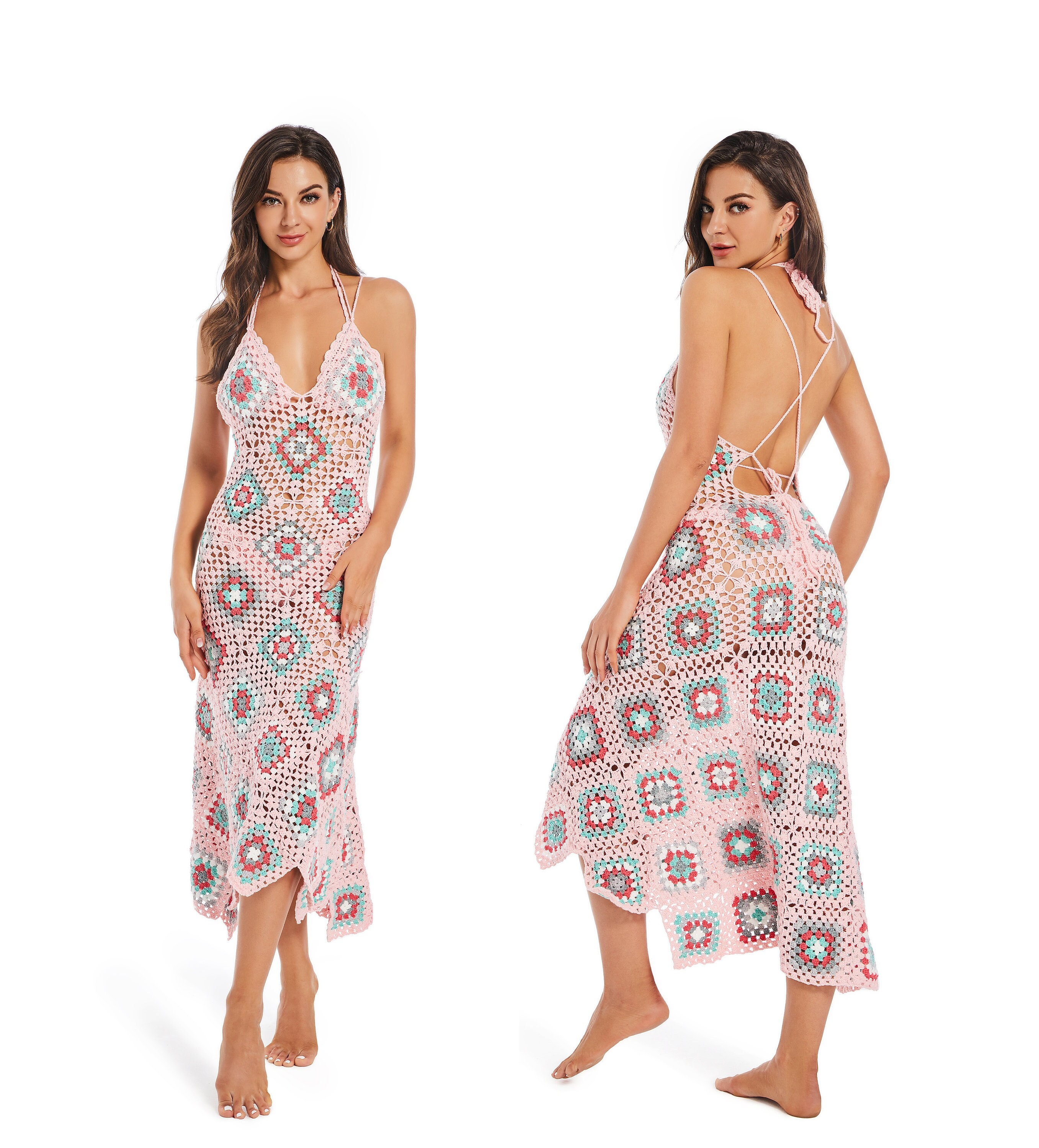 Sexy Open Back and Deep Cleavage Maxi Dress, Evening Backless Maxi
