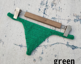 Hand-woven Bikini Bottom Crochet Craft Brazilian Thong 12 Color