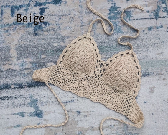Women s Crochet Bikini Top Swimsuit Tankini Top Etsy
