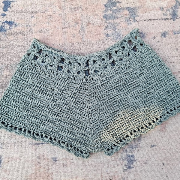 Shorts de plage pour femmes d'été faits à la main au crochet à la taille