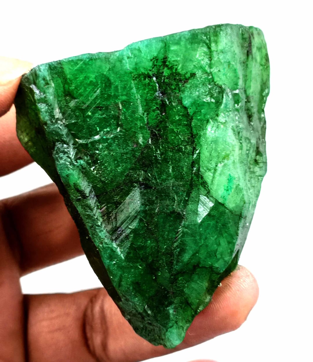 Pierre Brute D'émeraude Naturelle De Colombie - Transparente Verte - Non Traitée - Pièce Unique Pour Collection