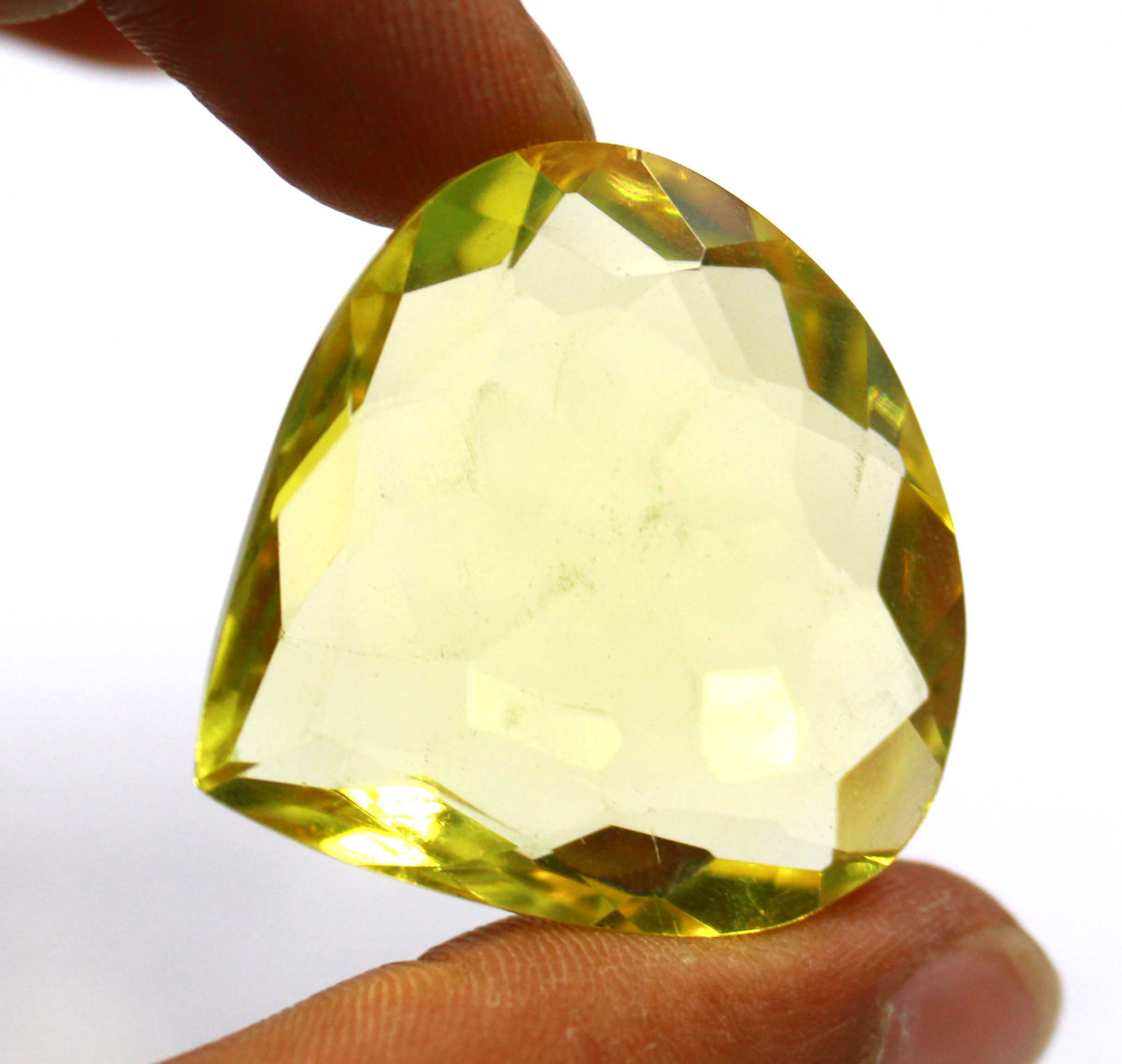 83.10 Ct Certified Transparent Pear Cut Yellow Citrine Loose | Etsy