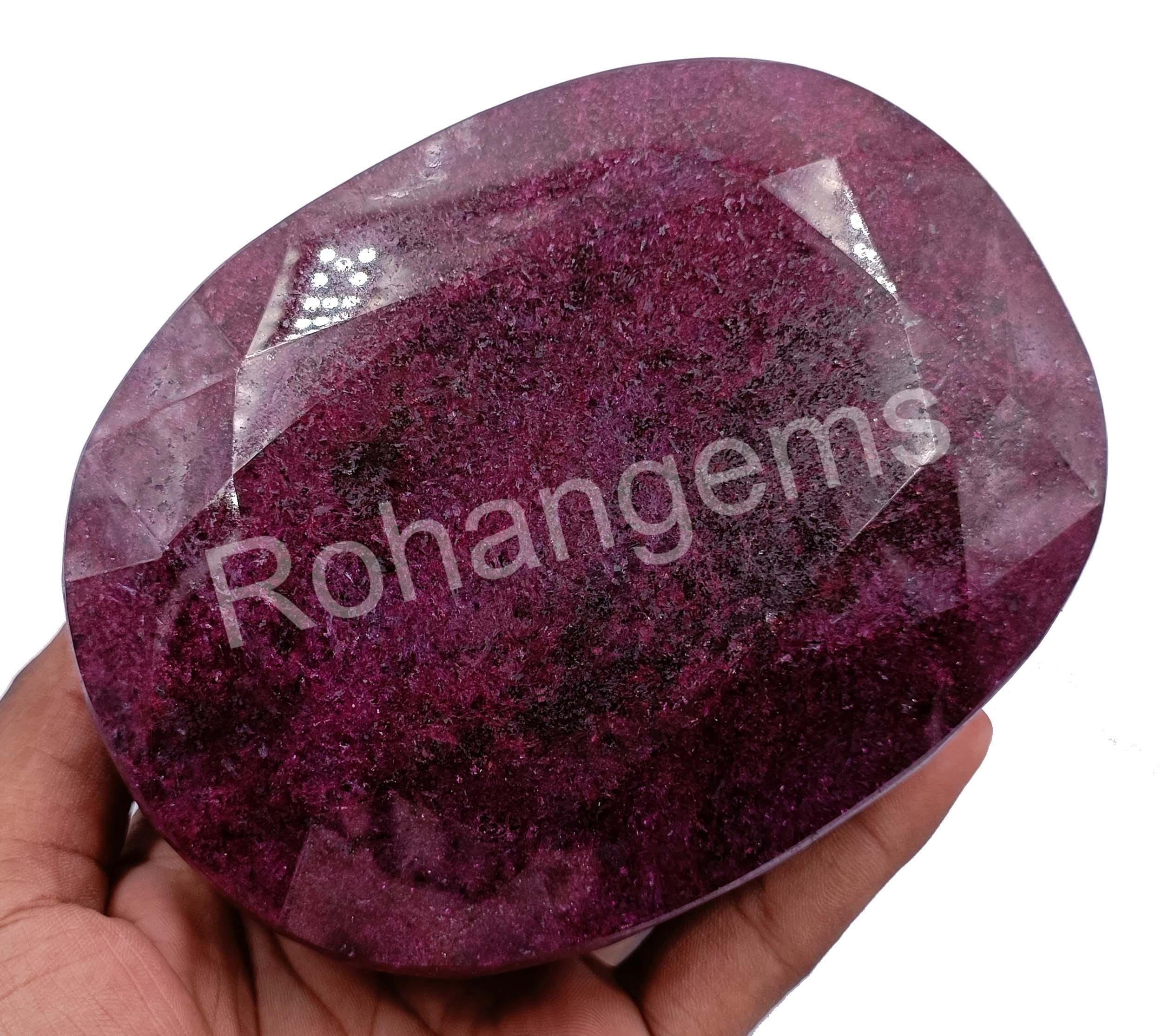 Red Ruby 10000 Carat Certified Loose Gemstone Faceted Oval Cut