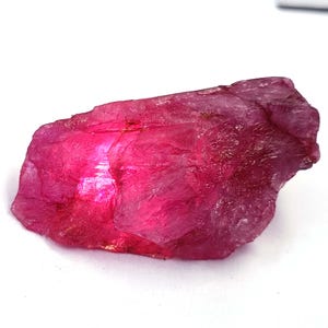 Rosefire Pink  Ruby 112.20 Ct Natural Rough | Certified Semi-Transparent Loose Gemstone | Collector & Jewelry Stone 6GNY