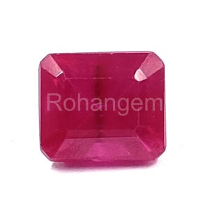 Pink Ruby Natural 2.95 Ct Certified Loose Gemstone From Burma Faceted Emerald Cut Semi Transparency Opaque Rare Collection  5AKO