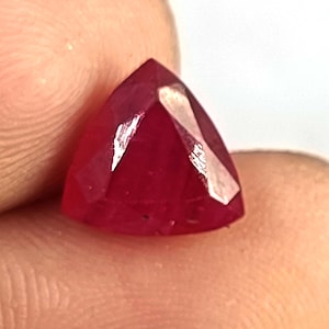 Rubí Imperial Rojo Natural 6,28 Ct Talla Trillón Gema Suelta Piedra Preciosa Roja Gema para la Fabricación de Joyería Fina 6SHK