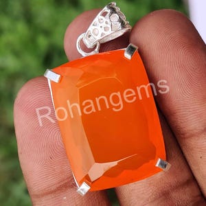 Genuine Opal Pendant October Birthstone Jewelry Emerald Cut 925 Stealing Silver Opal Pendant Solitaire Opal Necklace Opal Pendant 4OAU