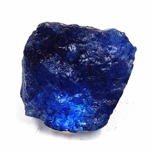 Sapphire Wonderful  Sale Natural Blue Sapphire Uncut Rough 124.35 Ct Earth Mined From Africa Certified  Rocks and Minerals Loose Gems 5AJJ