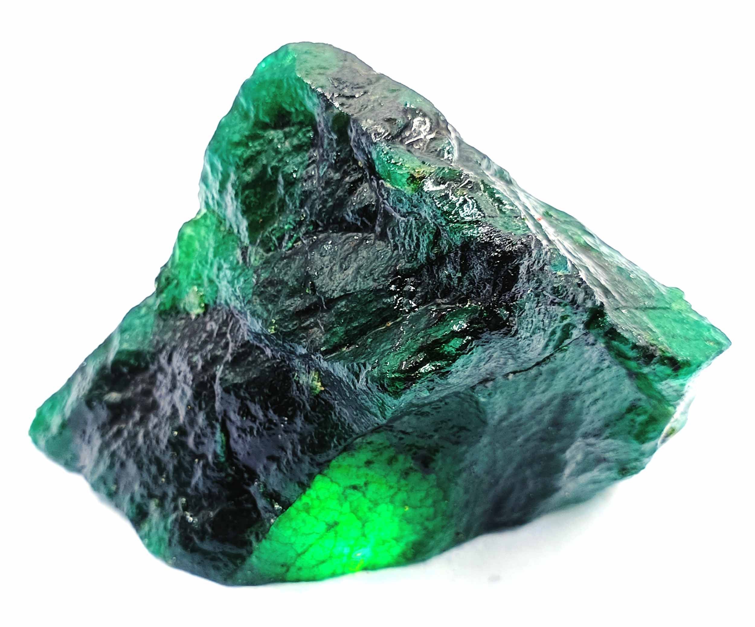 グリーンエメラルド原石 3975カラット 巨大な未カット原石 認定