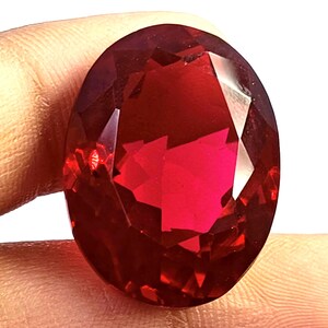 Red Ruby Oval Shape 30.00 Ct Natural EGL Certified Loose Transparent Gemstone 6JHB
