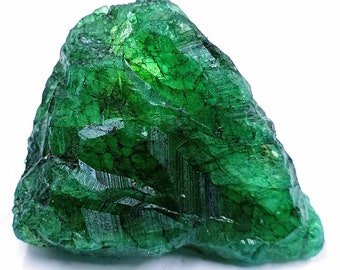 Emerald 400-500 Ct Natural Certified Loose Gemstone Green Emerald Raw Chunk Rough Shape From Colombian Finest Quality Wonderful Offer