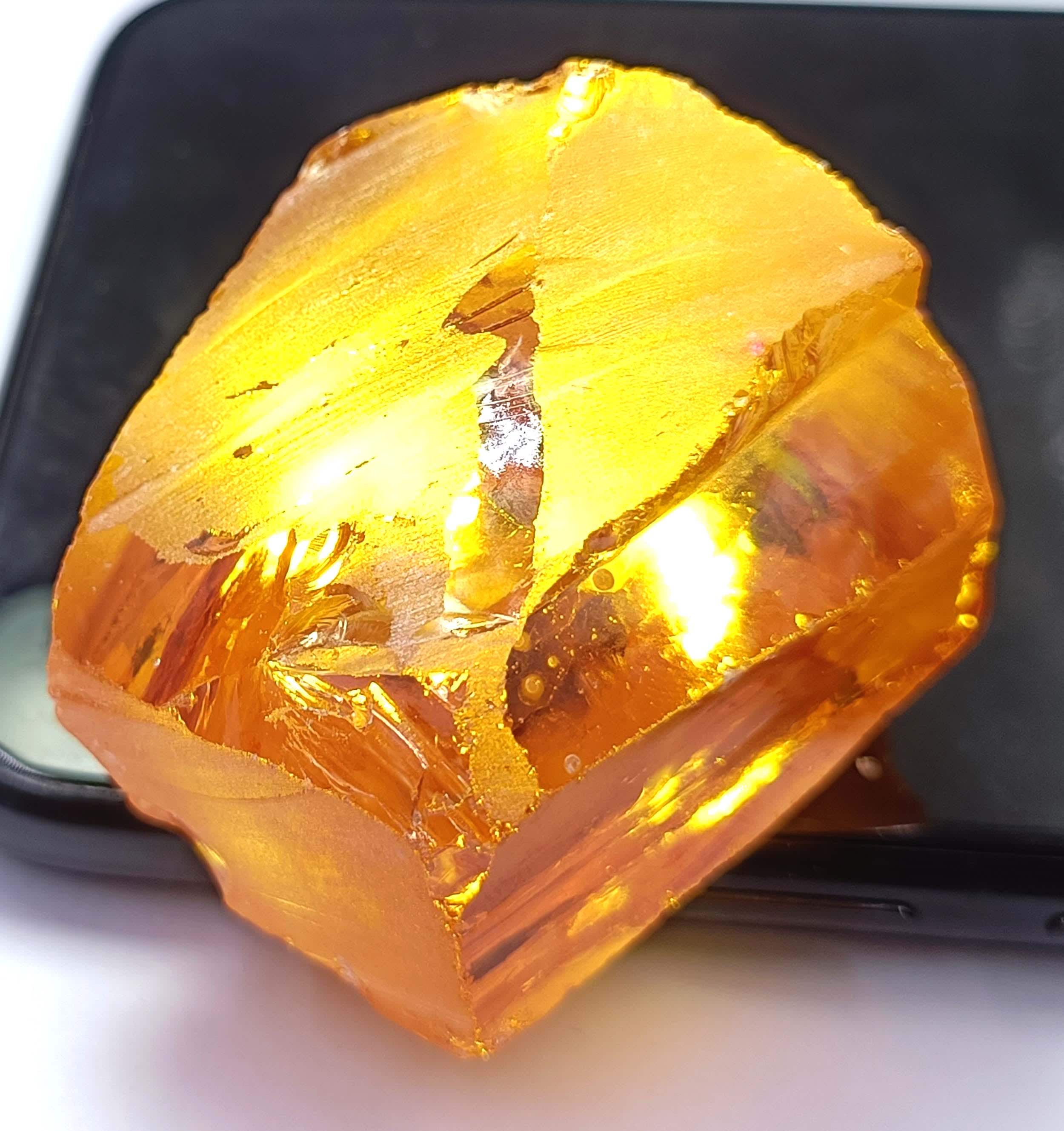 A1 Quality Natural African Orange Sapphire Raw Stone Uncut 623 Ct