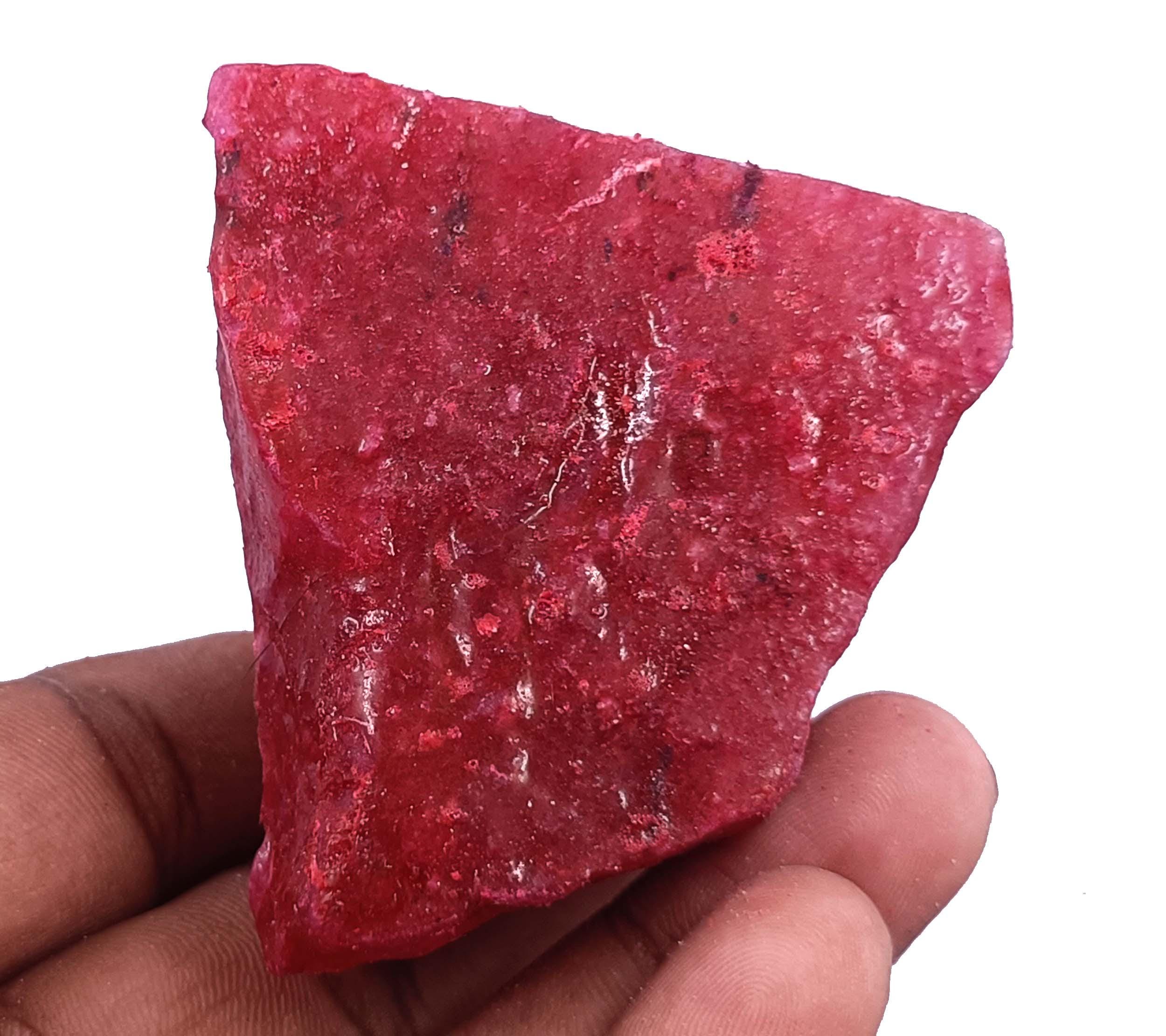 Rubis Traité Rouge Pourpre Brut 26,86 Carats – Origine Afrique, Remplissage Verre