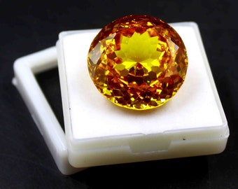 Video Available 120.35 Ct Certified 100% Natural Untreated/Unheated Round Cut Precious Yellow Taaffeite Gemstone PV1525 Amazing Deal